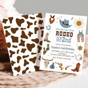 Invitation Deuxième Rodéo Cow-boy Occidental 2e Anniversaire