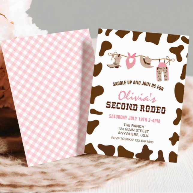 Invitation Deuxième Rodéo Western Cowboy 2e anniversaire (Créateur téléchargé)