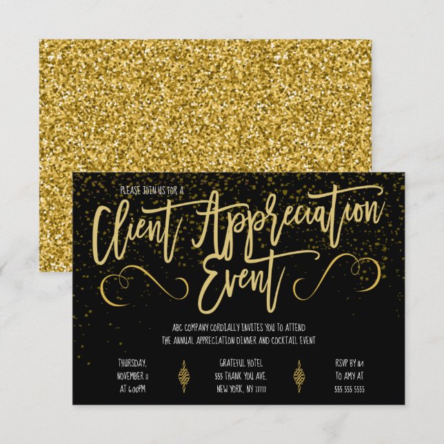 Invitation d'événement d'appréciation du client (Devant / Derrière)