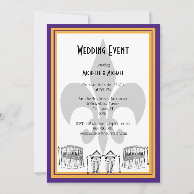 Invitation d'événements Mariages de la Nouvelle-Or (Devant)