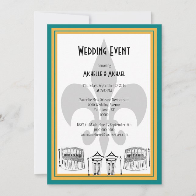 Invitation d'événements Mariages de la Nouvelle-Or (Devant)