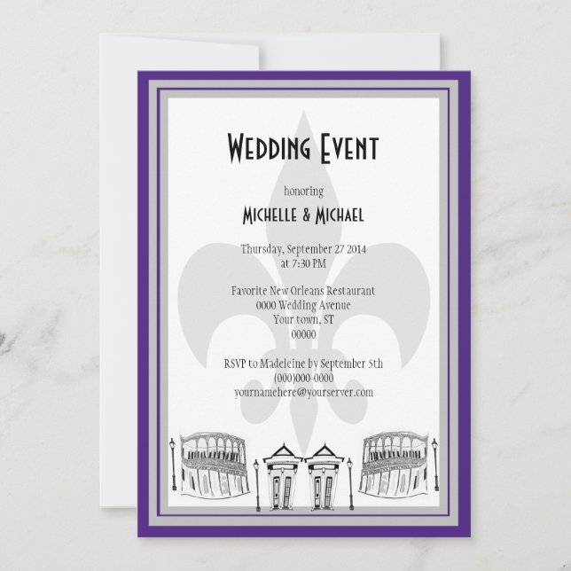 Invitation d'événements Mariages de la Nouvelle-Or (Devant)