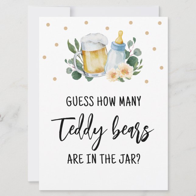 Invitation Devinez combien de bonbons Nounours Signer Jeu (Devant)