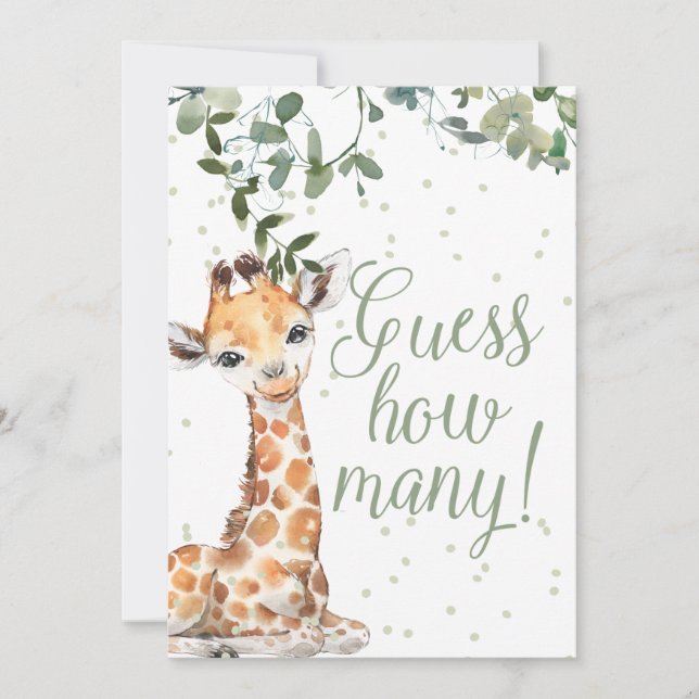 Invitation Devinez combien de petites affiches de Baby shower (Devant)