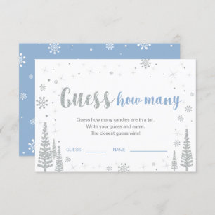 Invitation Devinez combien   Jeu Baby shower bleu hiver Invi