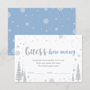 Invitation Devinez combien   Jeu de Baby Shower Bébé Hiver Bl