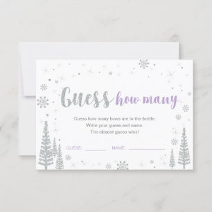Invitation Devinez combien   Jeu de Baby shower d'hiver