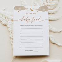 Devinez la Baby Food Game Card Twinkle Little Star