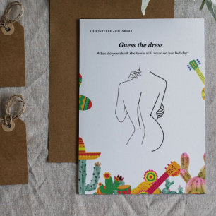 Invitation Devinez la mariée robe mariée jeu de douche nuptia