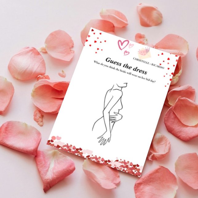 Invitation Devinez la mariée robe mariée jeu de douche nuptia (Créateur téléchargé)