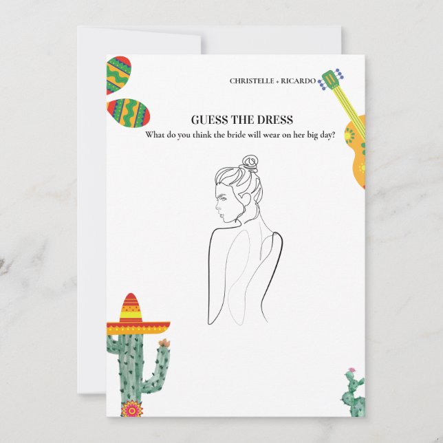 Invitation Devinez la mariée robe mariée jeu de douche nuptia (Devant)