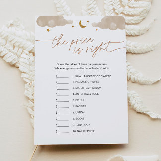 Invitation Devinez le jeu de Baby shower Prix Twinkle Star