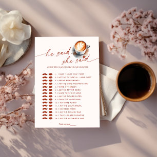 Invitation Devinez Qui A Dit It Coffee Fête des mariées Jeu