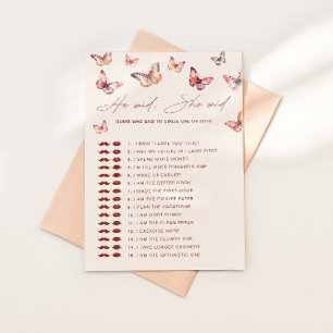 Invitation Devinez Qui L'A Dit Boho Butterfly Fête des mariée