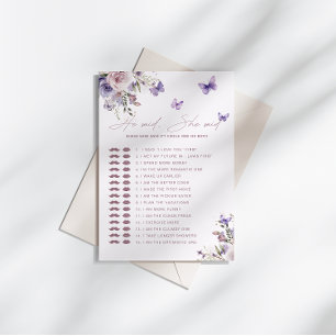 Invitation Devinez Qui L'A Dit Mauve Fête des mariées Papillo
