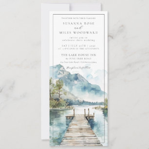 Invitation Devis Mariage du lac Watercolor Mountain
