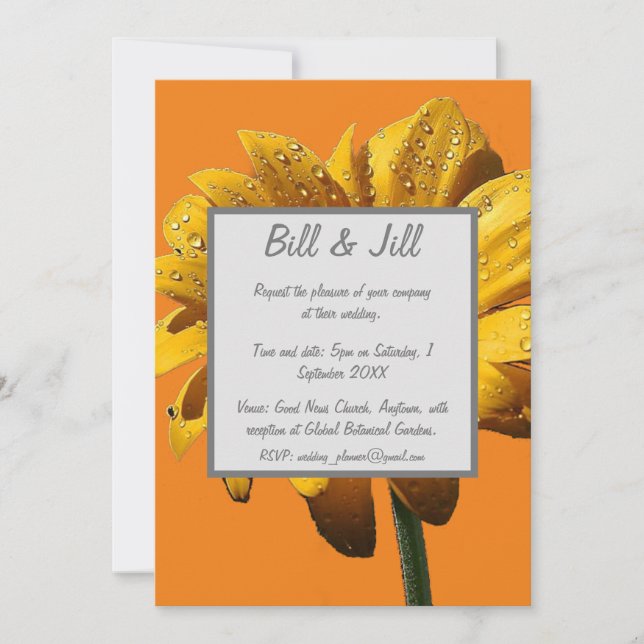 Invitation Dew Drops Daisy Mariage (Devant)