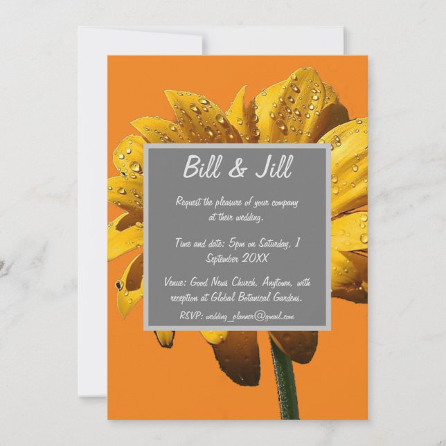 Invitation Dew Drops Daisy Mariage (Devant)