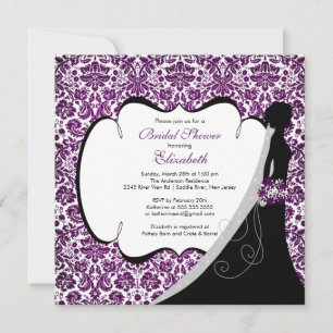 Invitation d'Fête de l'mariée branché d'Amethyst D