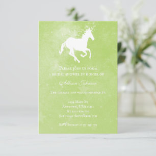 Invitation d'Fête des mariées Unicorn vert
