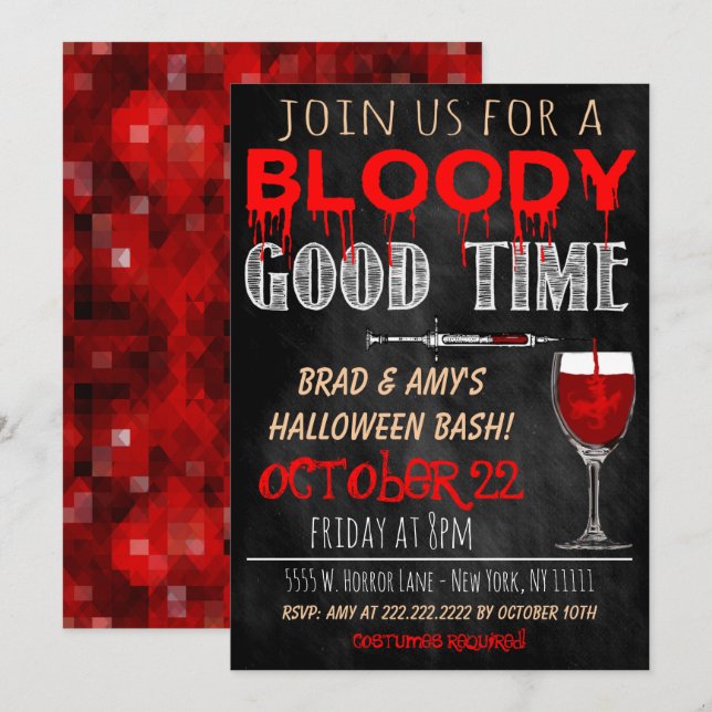 Invitation d'Halloween (Devant / Derrière)