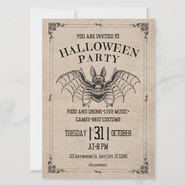 Invitation d'Halloween (Devant)