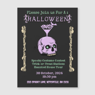 Invitation d'Halloween à crâne Éffrayant personnal