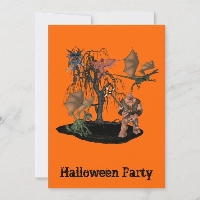 Invitation d'Halloween à Ogre Goblins (Devant)