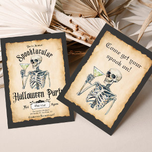 Invitation d'Halloween adulte, Invitation rétro de