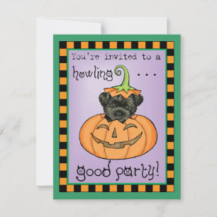 Invitation d'Halloween Affenpinscher