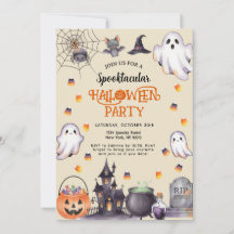 Invitation d'Halloween Aquarelle - Éffrayant et él