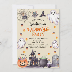 Invitation d'Halloween Aquarelle - Éffrayant et él