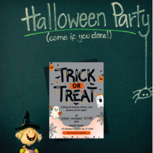 Invitation d'Halloween avec un texte chinois mysté