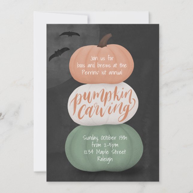 Invitation d'Halloween citrouille (Devant)