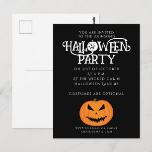 Invitation d'Halloween citrouille de Jack effrayan