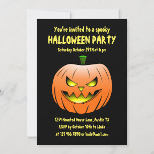 Invitation d'Halloween citrouille effrayante