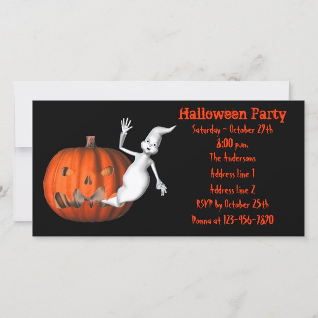 Invitation d'Halloween de Jack-o'-lantern mignonne (Devant)