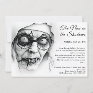 Invitation d'Halloween de Nonne Effrayante Religio
