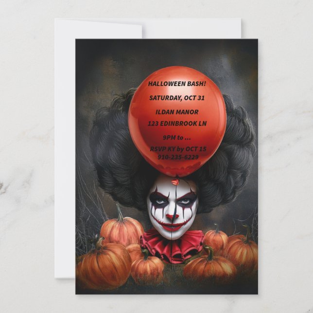 Invitation d'Halloween déplaisant (Devant)