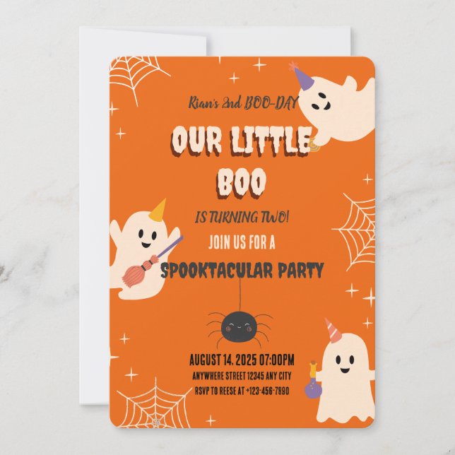 Invitation d'Halloween du 2e anniversaire (Devant)