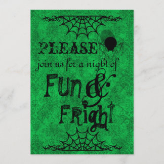 Invitation d'Halloween en vert vif