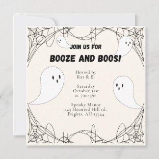 Invitation d'Halloween fantôme vintage