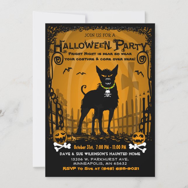 Invitation d'Halloween - Fête de l'Halloween du di (Devant)