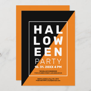 Invitation d'halloween géométrique minimaliste mod