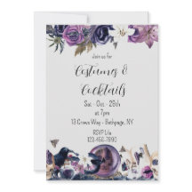 Invitation d'Halloween gothique Floral
