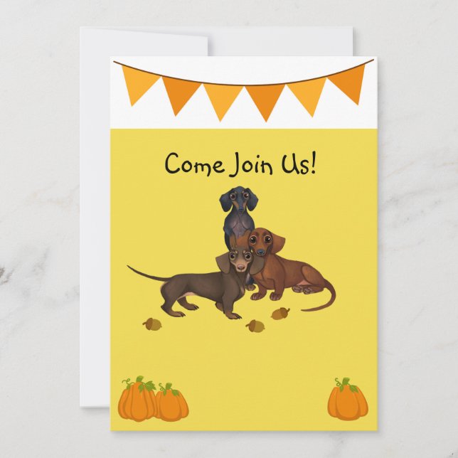 Invitation d'Halloween Invitation Dachshund (Devant)