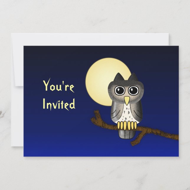 Invitation d'Halloween personnalisée de la Chouett (Devant)