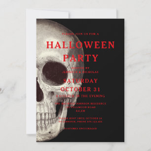 Invitation d'Halloween pour adulte Crâne effrayant