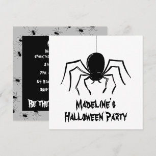 Invitation d'Halloween pour araignées Déplaisantes