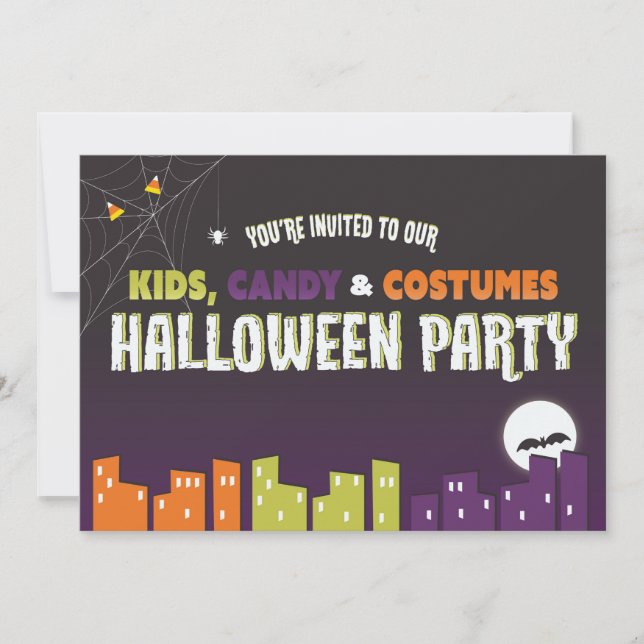 Invitation d'Halloween pour enfants (personnalisat (Devant)